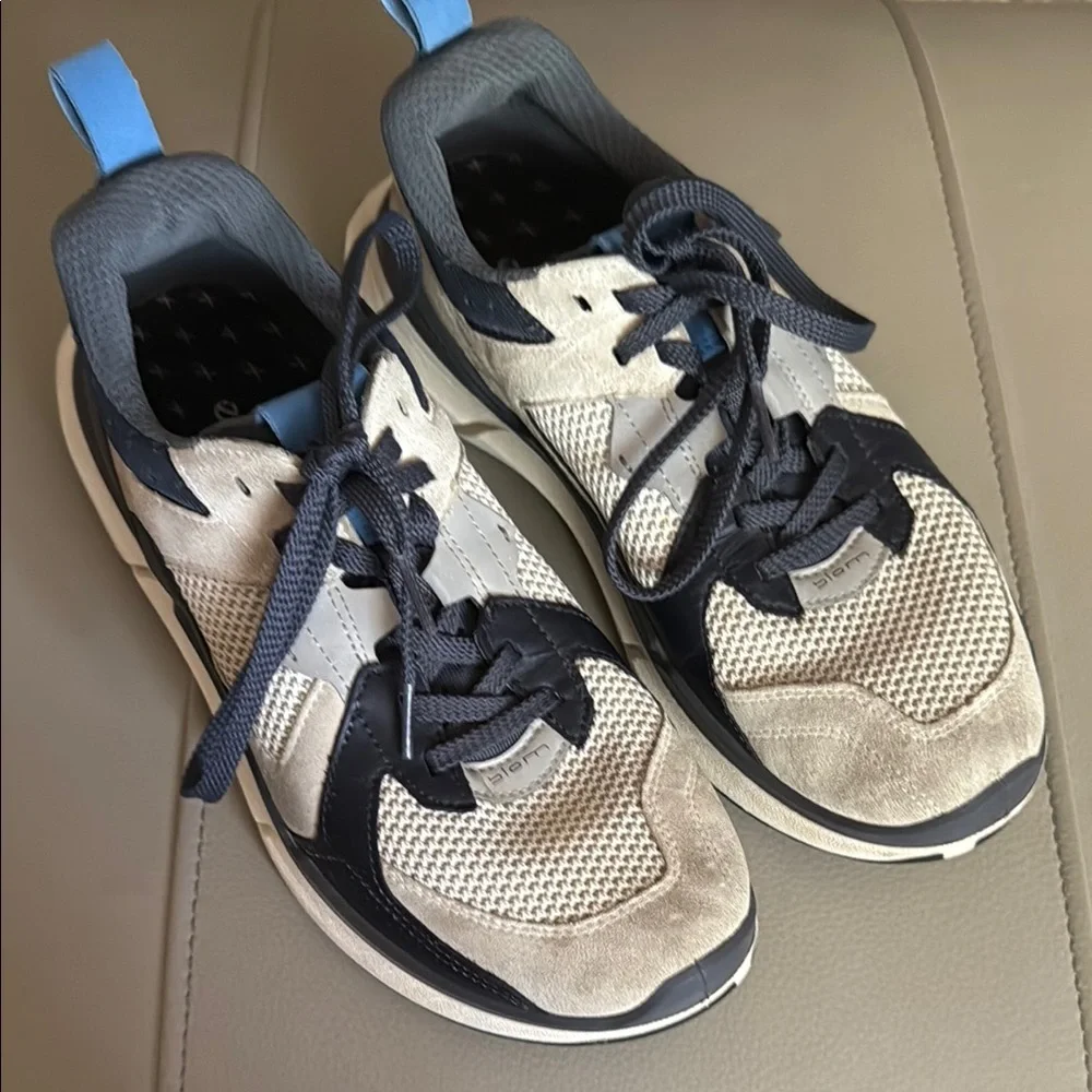 Ecco‎ Biom Street Sneakers Men's Size 5.5 Navy Beige Lace Up Athletic Shoes